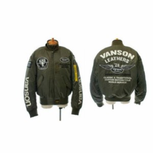 バンソン 2021-2022秋冬モデル VS21103W MA-1ジャケット（カーキ/ホワイト） サイズ：M VANSON バイク