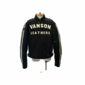 バンソン VS21107W ライダースジャケット（ブラック/ホワイト） サイズ：M VANSON バイク