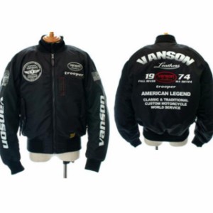バンソン 2021-2022秋冬モデル TVS2106W MA-1ジャケット（ブラック/ホワイト） サイズ：M VANSON バイク