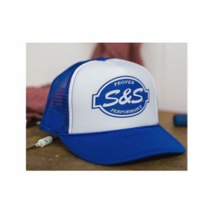 エス＆エス オリジナルメッシュキャップ ホワイト/ブルー S&S バイク