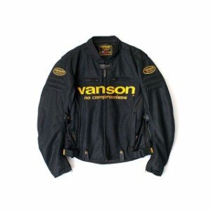 バンソン 2022春夏モデル VS22105S メッシュライダースジャケット（ブラック/イエロー） サイズ：2XL VANSON バイク