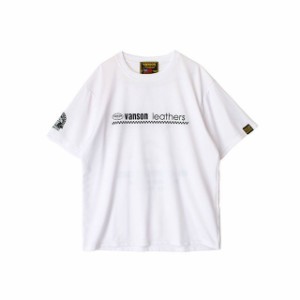 バンソン 2022春夏モデル VS22808S メッシュTシャツ（ホワイト/ブラック） サイズ：M VANSON バイク