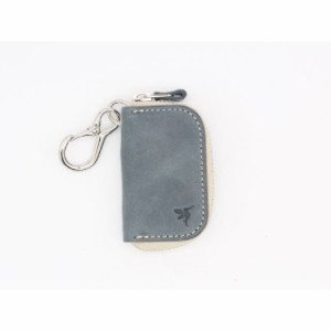 Cranky.H.Bird 本革キーケース 『Mini Round Smart Key Case』 ピンク モストロ ナスカン チェーン ファスナー…