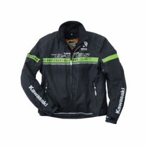 カワサキ 2022-2023秋冬モデル カワサキ×BATES ロングシーズンジャケット（ブラック/グリーン） サイズ：LL KAWASAKI バイク