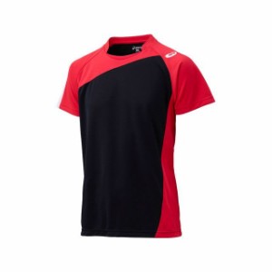 アシックス XW1321 GAMESHIRTSHS（ブラック×Vレッド） サイズ：140cm ASICS キャンプ