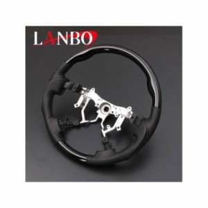 LANBO ステアリング ガングリップ 200ハイエース 4型（ピアノブラック） LANBO 車 自動車