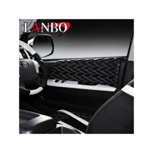 LANBO レザードアパネル Type LUXE 200ハイエース（ブラック×シルバー） LANBO 車 自動車