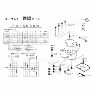 キースター GPX250R 燃調キット GPX250R-II/EX250（G1）用キャブレター オーバーホール＆セッティングパーツセット KEYST…