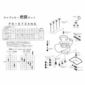 キースター ゼファー550 燃調キット Zephyr（ゼファー）550/ZR550（B1-B5）/アウトサイドキャブ＃1＃4用キャブレター オーバー…