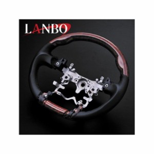 LANBO デザインステアリングガングリップ 30プリウス（茶木目/内装色ミディアムグレー） LANBO 車 自動車