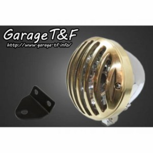ガレージT&F SR400 4.5インチバードゲージヘッドライト＆ライトステー（タイプC）キット ヘッドライト：メッキ ゲージ：真鍮 T&F バイク