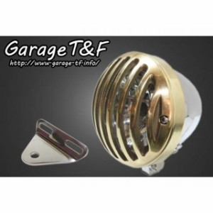 ガレージT&F スティード400 4.5インチバードゲージヘッドライト＆ライトステー（タイプA）キット ヘッドライト：メッキ ゲージ：真鍮 T&F
