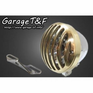 ガレージT&F バルカン400クラシック 4.5インチバードゲージヘッドライト＆ライトステー（タイプB）キット ヘッドライト：メッキ ゲージ：