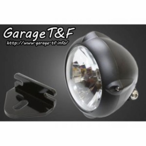 ガレージT&F W650 5.75インチビンテージライト（ブラック）＆ライトステー（タイプE）キット カラー：ブラック T&F バイク
