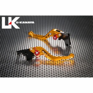 ユーカナヤ KLX125 GPタイプ アルミ削り出しビレットショートレバー（レバーカラー：ゴールド） 調整アジャスターカラー：オレンジ U-KAN
