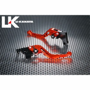 ユーカナヤ KLX125 GPタイプ アルミ削り出しビレットショートレバー（レバーカラー：オレンジ） 調整アジャスターカラー：ブラック U-KAN