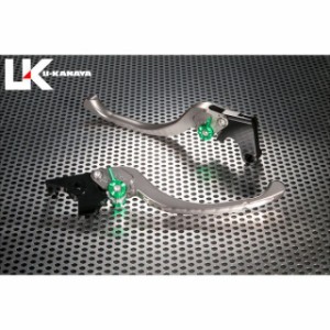 ユーカナヤ KLX125 ツーリングタイプ アルミ削り出しビレットレバー（レバーカラー：チタン） カラー：調整アジャスター：グリーン U-KAN