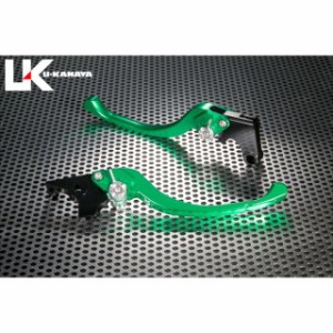 ユーカナヤ KLX125 ツーリングタイプ アルミ削り出しビレットレバー（レバーカラー：グリーン） カラー：調整アジャスター：ブラック U-K