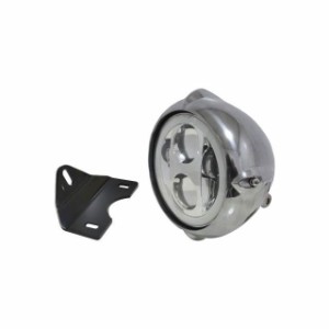 ガレージT&F エストレヤ 5.75インチビンテージヘッドライト（ポリッシュ） プロジェクターLED仕様（リング付き）＆ライトステー（タイプG