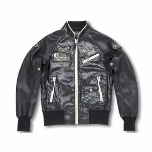 ボンダッチ VOM-PJ08 PUNCHED HOLE LEATHER JACKET カラー：ブラック サイズ：レディースL VonDutch バイク