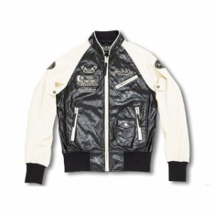 ボンダッチ VOM-PJ08 PUNCHED HOLE LEATHER JACKET カラー：アイボリー サイズ：レディースM VonDutch バ…