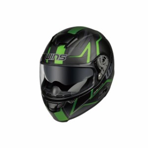 ウインズヘルメット FF-COMFORT カラー：マットブラック×グリーン サイズ：M/57-58cm WINS バイク