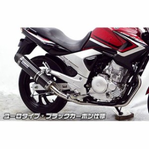 ウイルズウィン YBR250 YBR250（PCNLD）用 ダイナミックマフラー ユーロタイプ（O2センサー取付口付） サイレンサー：ブラックカーボ…