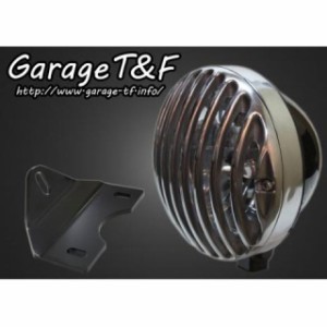 ガレージT&F エストレヤ 5.75インチバードゲージヘッドライト＆ライトステー（タイプG）キット ヘッドライト：ブラック ゲージ：ポリッシ