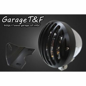 ガレージT&F エストレヤ 4.5インチバードゲージヘッドライト＆ライトステー（タイプG）キット ヘッドライト：メッキ ゲージ：ブラック T&