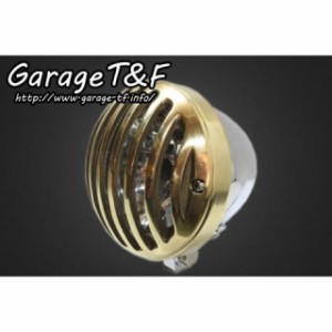 ガレージT&F 汎用 4.5インチバードゲージヘッドライト ヘッドライト：メッキ ゲージ：真鍮 T&F バイク