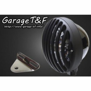 ガレージT&F Vツインマグナ 5.75インチバードゲージヘッドライト＆ライトステー（タイプA）キット ヘッドライト：ブラック ゲージ：ブラ