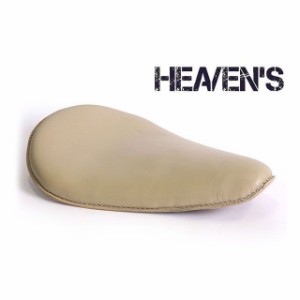 【メーカー直送】ヘブンズ 汎用 牛本革ロングノーズソロシート（アイボリー/スムース） HEAVEN’S バイク