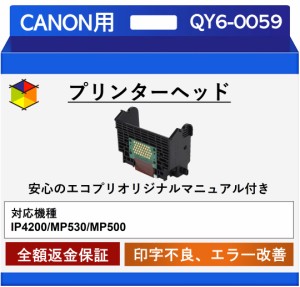 【中古】【エコプリ保証】再生品 Canon プリントヘッド QY6-0059 IP4200/MP500対応 印字不良/印刷不良改善 エコプリオリジナル交換マニュ