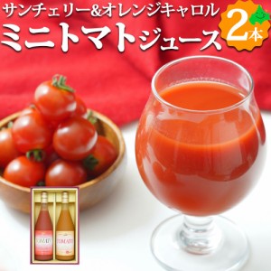 ミニトマトジュースセット 2種 710ml×2本 サンチェリー オレンジキャロル 果汁100% 野菜 ストレート ジュース HT-45 北海道 余市 北王よ