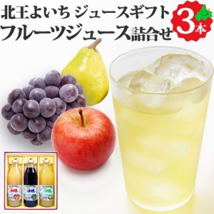 フルーツジュース よいちセット 3種 1000ml×3本 りんご ぶどう なし 果汁100% ストレート ジュース SH-45 北海道 余市 北王よいち