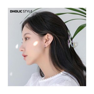 韓国 ヘアアクセサリー ヘアクリップ ヘアピン ツイスト スクエア ビッグ 大きい 大型 アップスタイル ハーフアップ クリア ユニーク ア