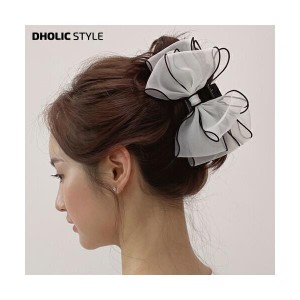 韓国ファッション アクセサリー ヘアアクセサリー ヘアクリップ フリル シフォン バンスクリップ 華やか 量産型 雨の日 梅雨