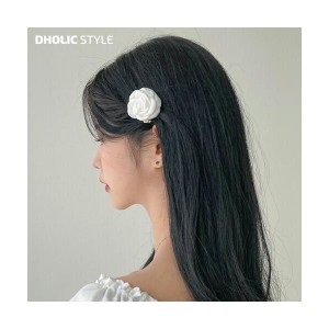 韓国ファッション アクセサリー ヘアアクセサリー ローズ バラ モチーフ ヘアピン シック 単色 モノクロ まとめ髪 ヘアアレンジ