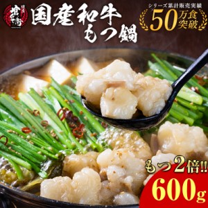 もつ鍋 国産和牛もつ鍋  もつ2倍600g超大盛り（3~4人前）６種の味  送料無料 もつ鍋 もつ鍋セット ホルモン モツ鍋 牛もつ鍋  もつ 牛肉 