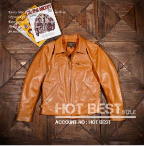 レア色 1.5mm レッド ホースハイド 30's トラッカースタイル メンズ 革