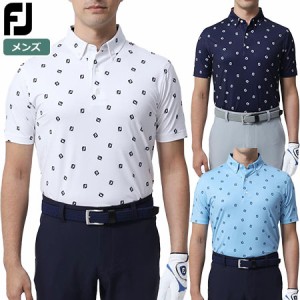 フットジョイ ロゴプリント 半袖ボタンダウンシャツ FJ-S23-S06 メンズ FOOTJOY 2023春夏モデル 日本正規品