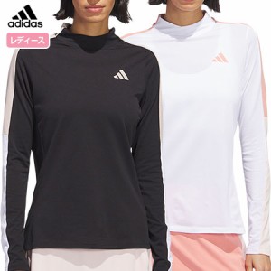 アディダス サイドカラーブロック モックネック L/Sストレッチシャツ IKR13 レディース adidas 2023秋冬モデル 日本正規品