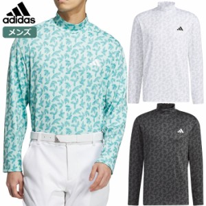 アディダス パームリーフプリント モックネック L/Sストレッチシャツ MKS11 メンズ adidas 2023秋冬モデル 日本正規品