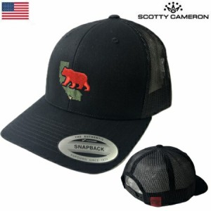 【レア品】スコッティキャメロン スナップバックキャップ メンズ Cali Bear Hat ブラック 29954 Scotty Cameron USA直輸入品