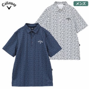 キャロウェイ スモール幾何柄プリント鬼カノコ半袖シャツ C24134113 メンズ Callaway 2024春夏モデル 日本正規品