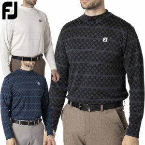 フットジョイ FOOTJOY MEN'S FJロゴジャカード 長袖モックネックシャツ メンズ FJ-F24-S11 ゴルフウェア ゴルフ 2024秋冬モデル 日本正規