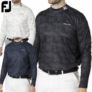 フットジョイ FOOTJOY MEN'S フットウェアモチーフプリント 長袖モックネックシャツ メンズ FJ-F24-S03 ゴルフウェア ゴルフ 2024秋冬モ