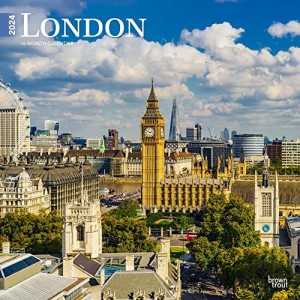 2024年 ロンドン カレンダー/ブラウントラウト 30.5 x 61 cm (London Square Calendar)【並行輸入品】