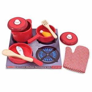 Melissa & Doug（メリッサ＆ダグ） キッチンセット 木製 ままごと 鍋 フライパン Deluxe Wooden Kitchen Acc【並行輸入品】