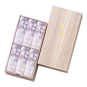 日本香堂 宇野千代のお線香 淡墨の桜 桐箱入 60g×6(贈答用 包装品)【並行輸入品】